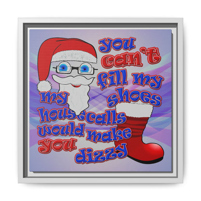 santa's shoes - framed canvas art (light blue-pink wave)