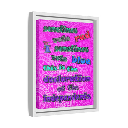 declaration of the independents - framed canvas art (pink swirl)