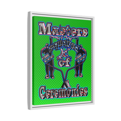 em cee squared - framed canvas art (logo green)