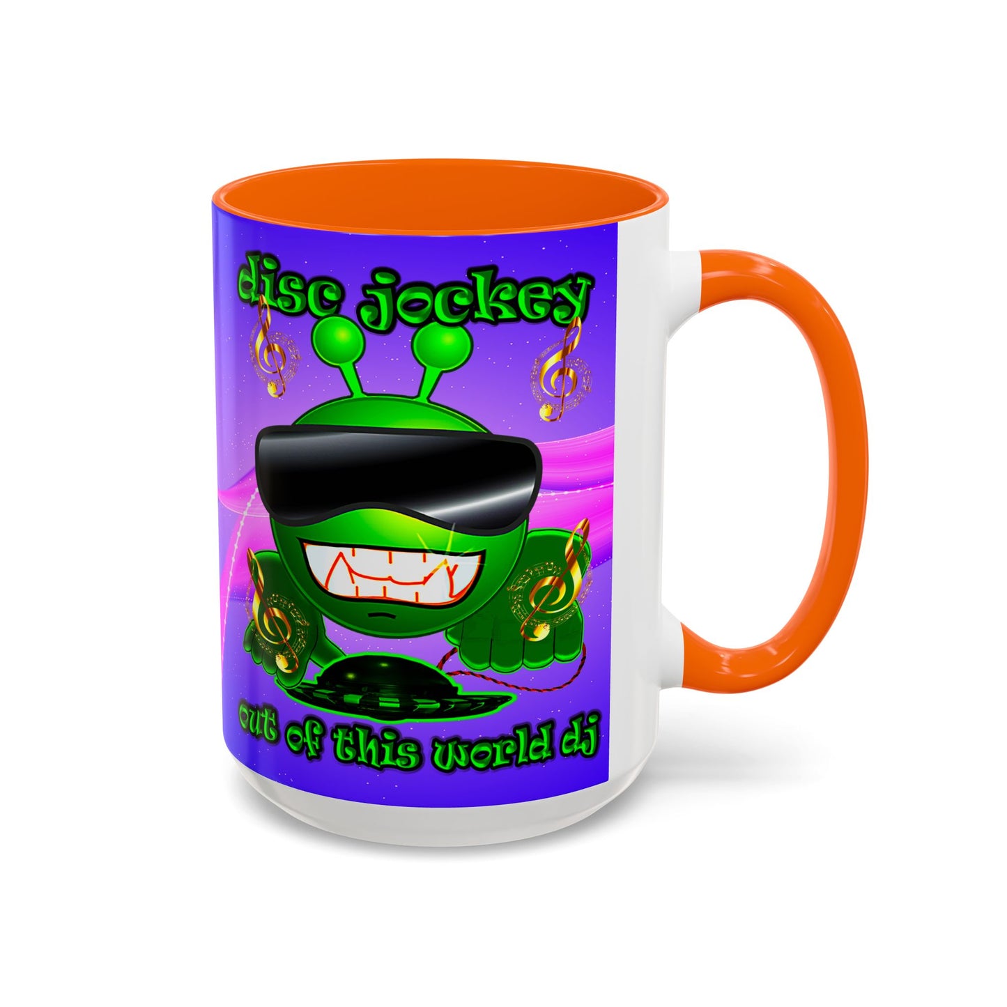 disc jockey - Accent Mug (purple-pink wave)