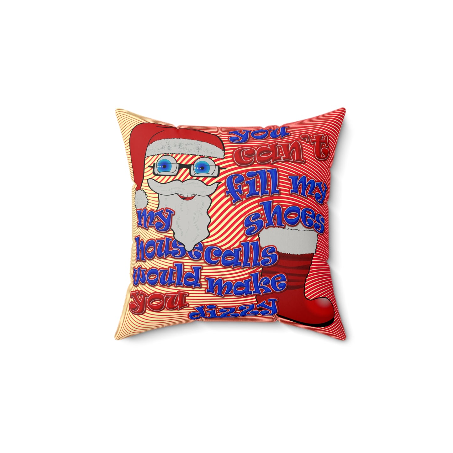 santa's shoes - Faux Suede Square Pillow - (yellow-orange wave)