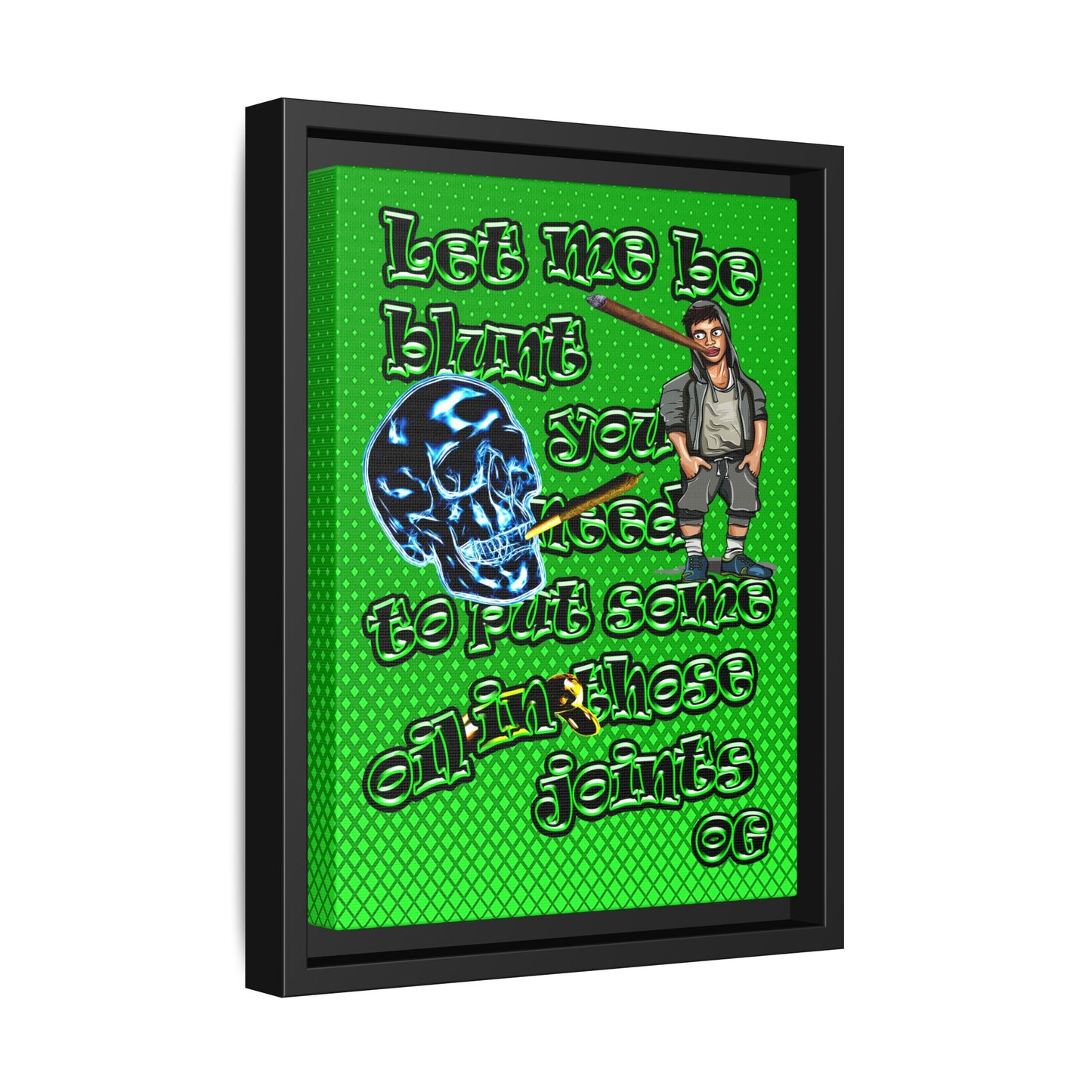 og - framed canvas art (logo green)