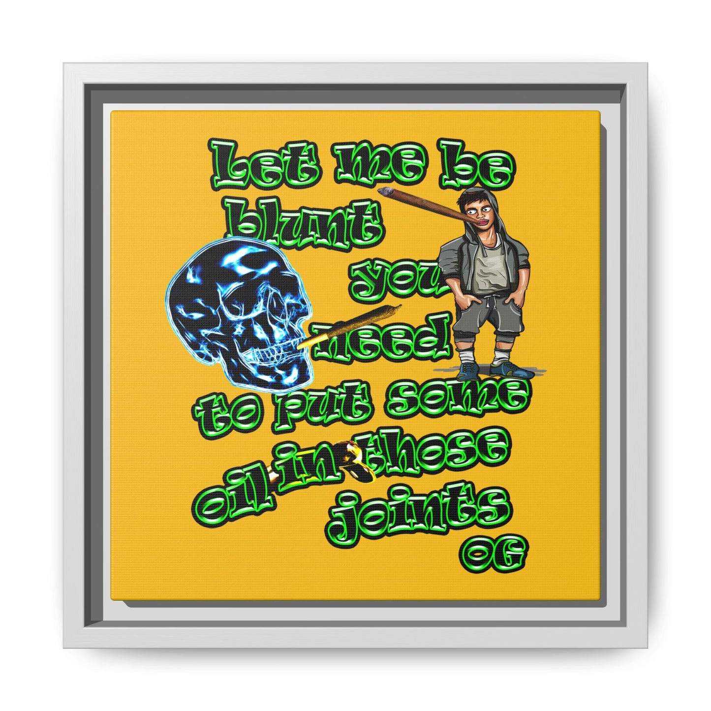 og - framed canvas art (yellow)