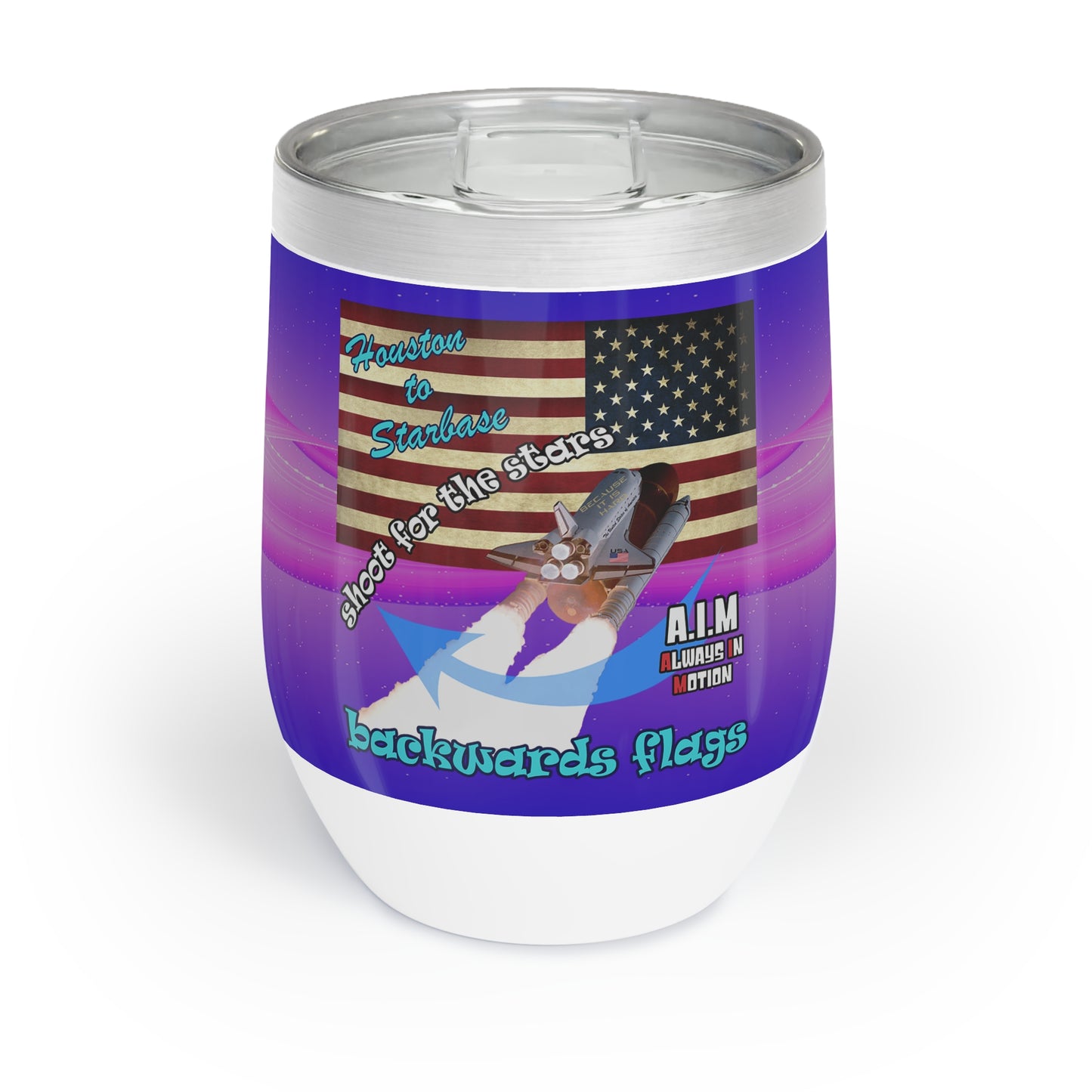 shoot for the stars - Chill Wine Tumbler (purple-pink wave)