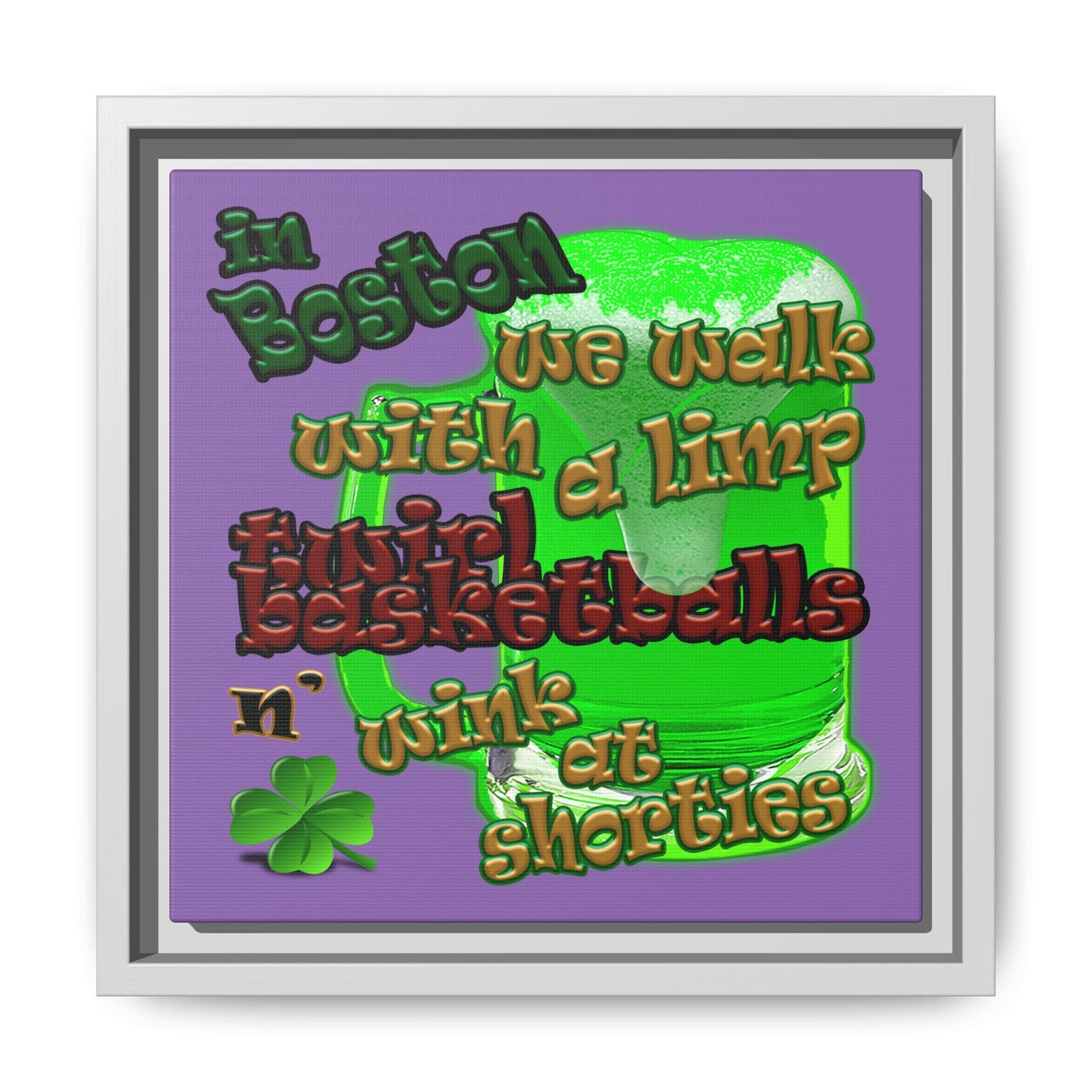 celtics logo - framed canvas art (light purple)