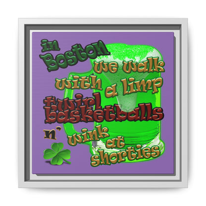celtics logo - framed canvas art (light purple)