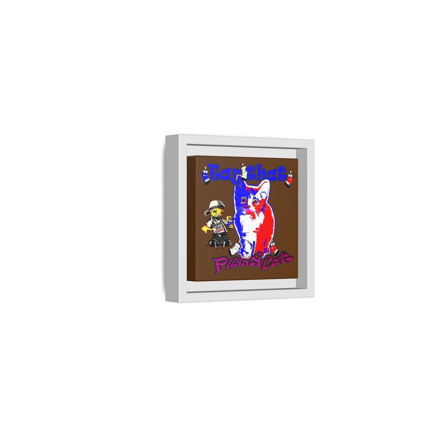 tag that - framed canvas art (brown)