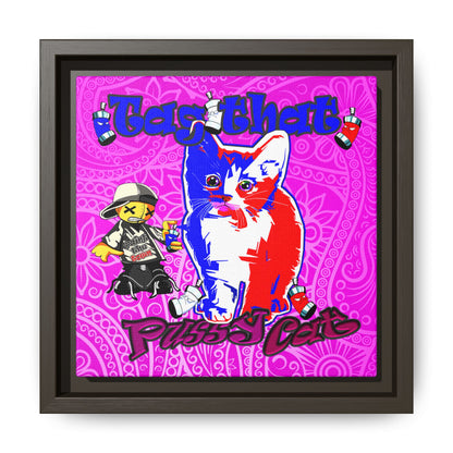 tag that - framed canvas art (pink swirl)
