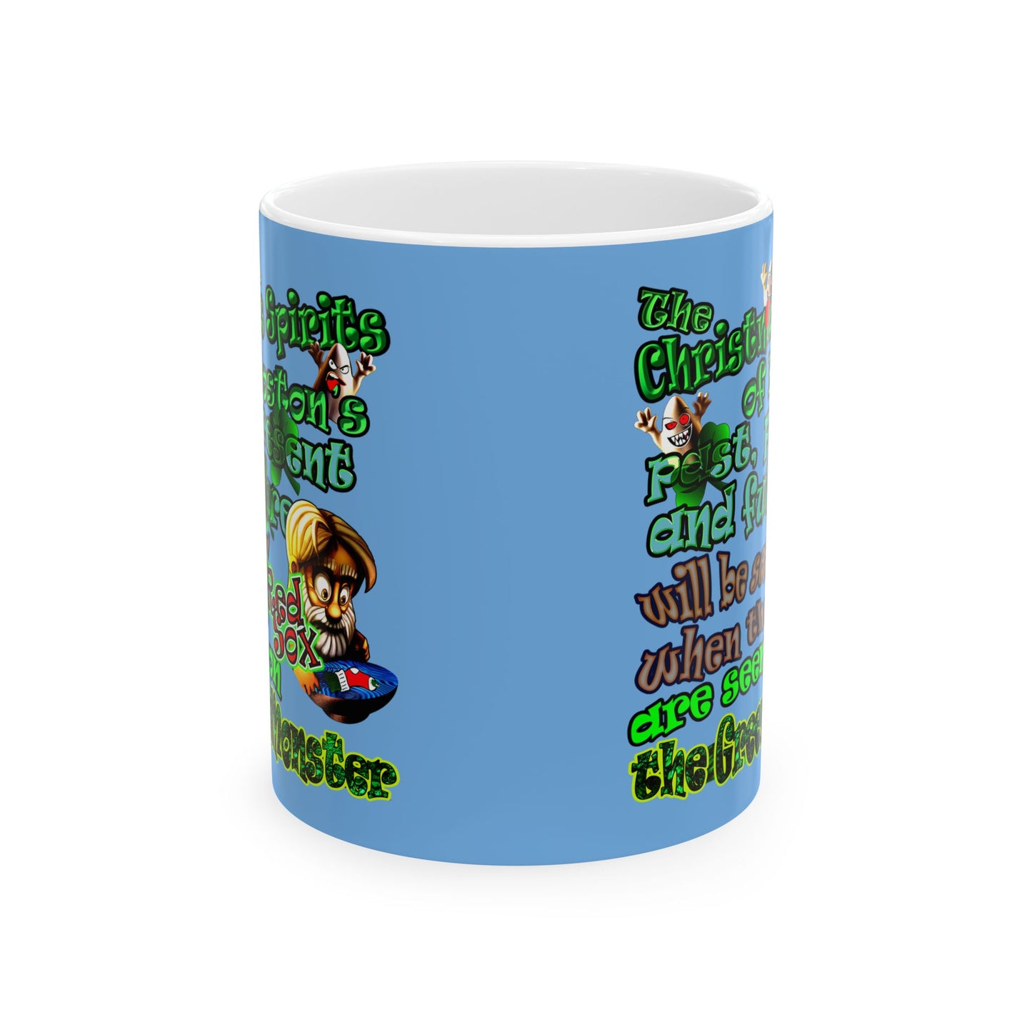 christmas spirits of boston - White Mug (light blue)