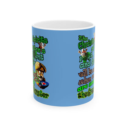 christmas spirits of boston - White Mug (light blue)