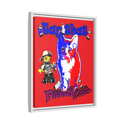 tag that - framed canvas art (red)