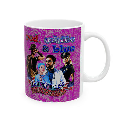 rw&b lives matter - White Mug (pink swirl)