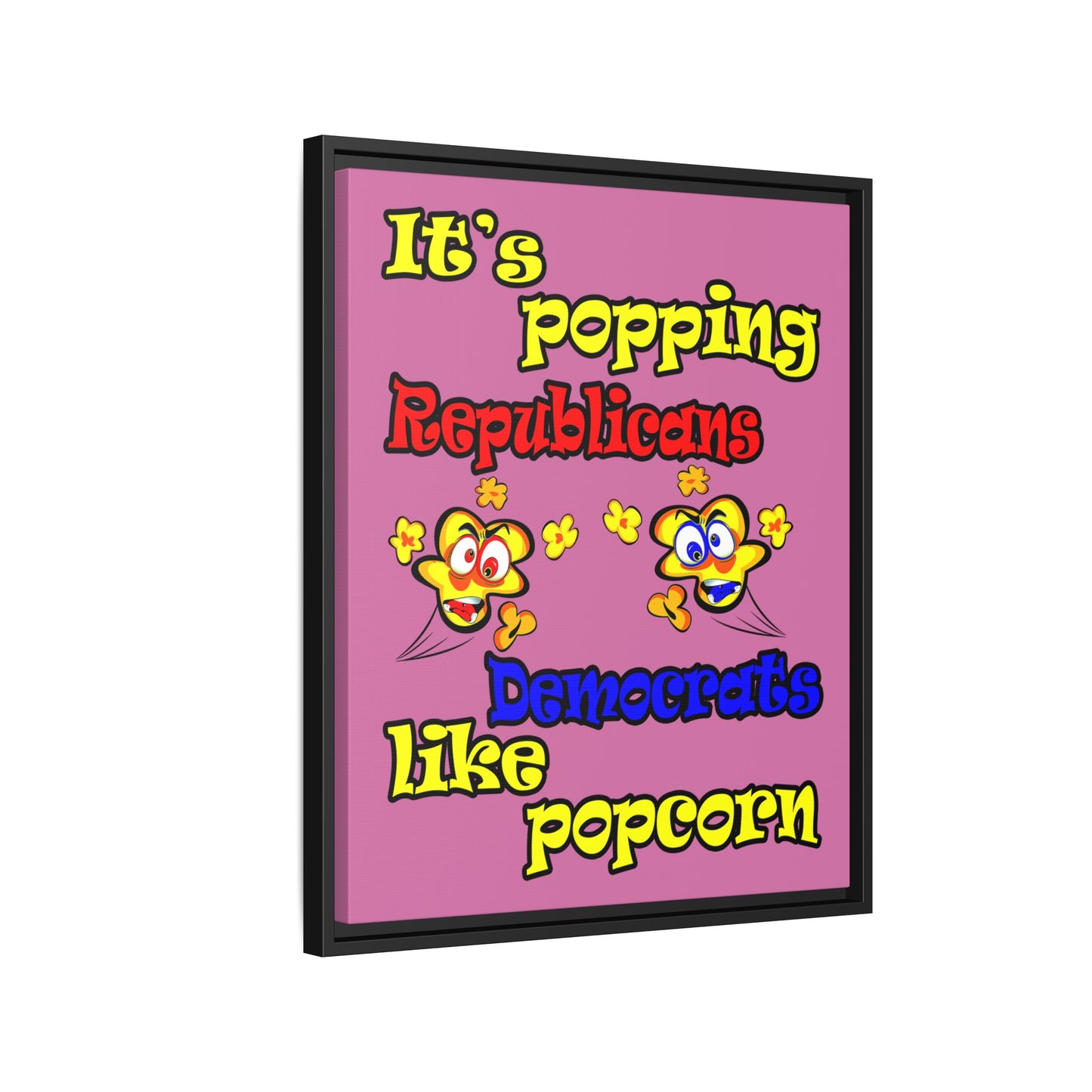 popping like popcorn - framed canvas art (light pink)