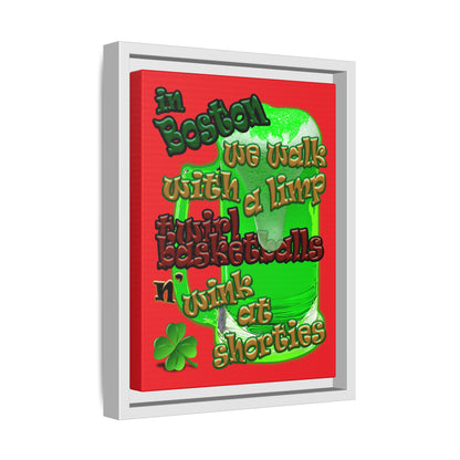 celtics logo - framed canvas art (red)