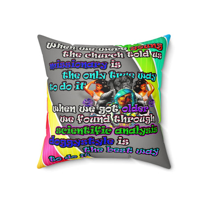 doggystyle - Faux Suede Square Pillow - (rainbow split)