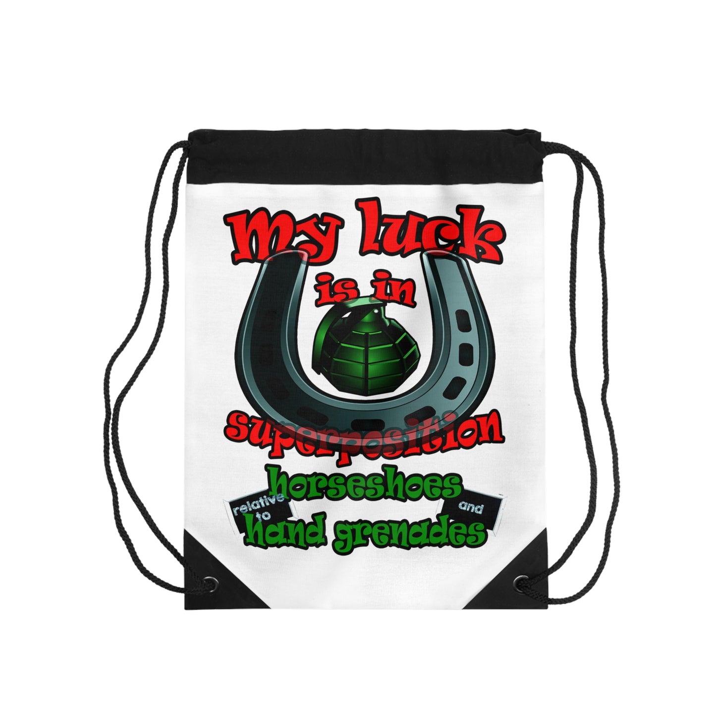 my luck - Drawstring Bag (white)