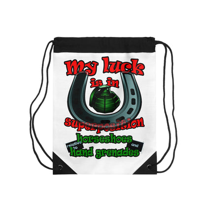 my luck - Drawstring Bag (white)