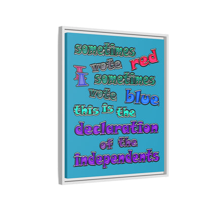 declaration of the independents - framed canvas art (turquoise)