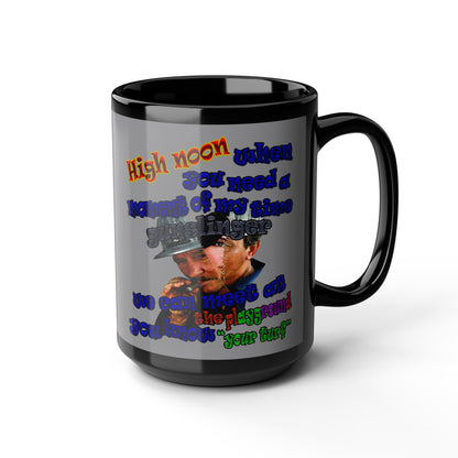 high noon - Black Mug (grey)