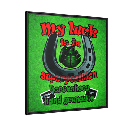 my luck - framed canvas art (green turf)