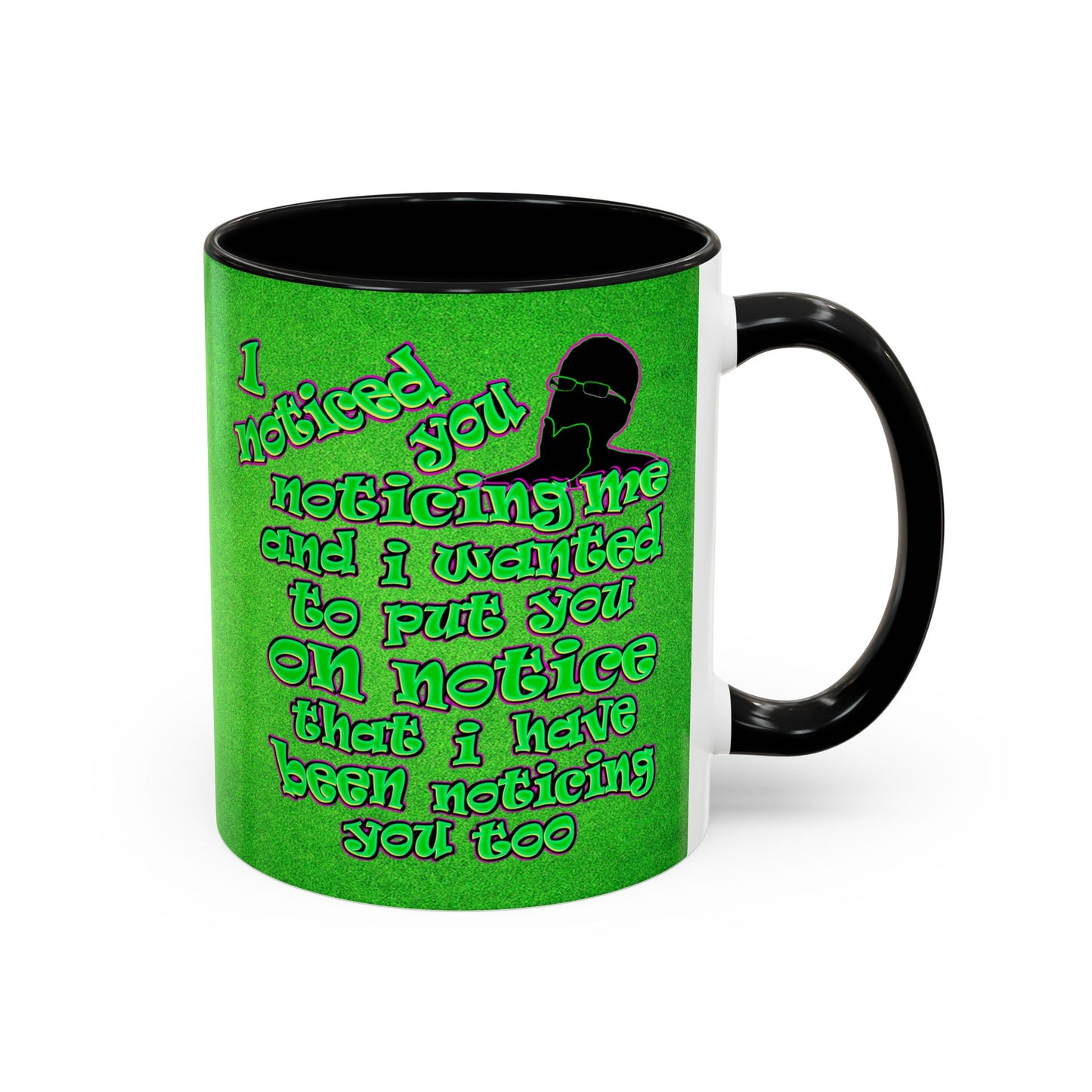 noticed you noticing - Accent Mug (green turf)