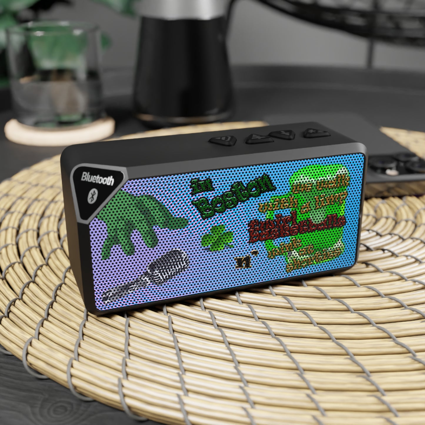 celtics logo - Jabba Bluetooth Speaker (light blue-purple wave)