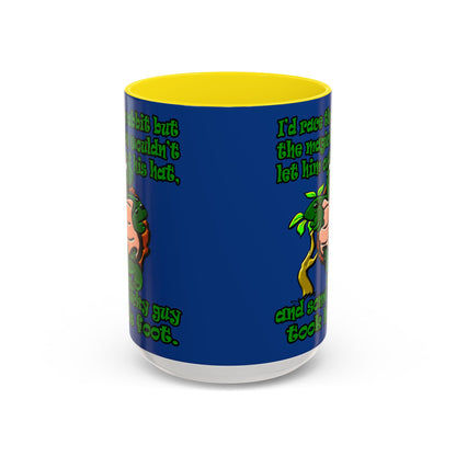 turtle race - Accent Mug (dark blue)