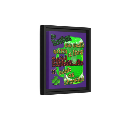 celtics logo - framed canvas art (purple)