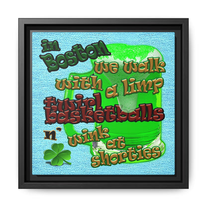 celtics logo - framed canvas art (faded blue)