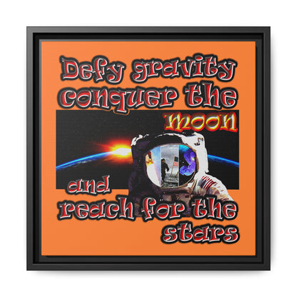defy conquer reach - framed canvas art (crusta)