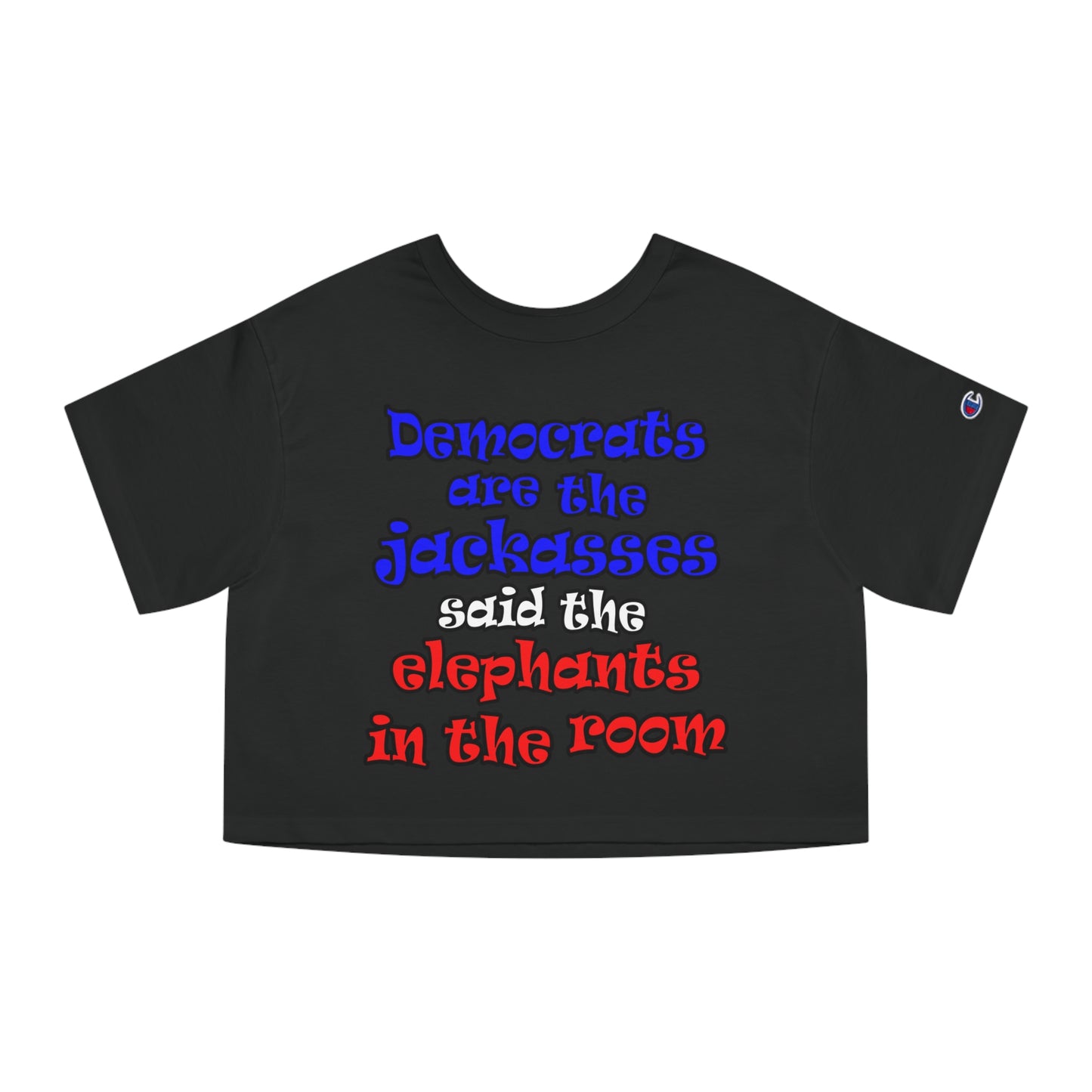 donkeys and elephants - Champion Women's Heritage Cropped T-Shirt