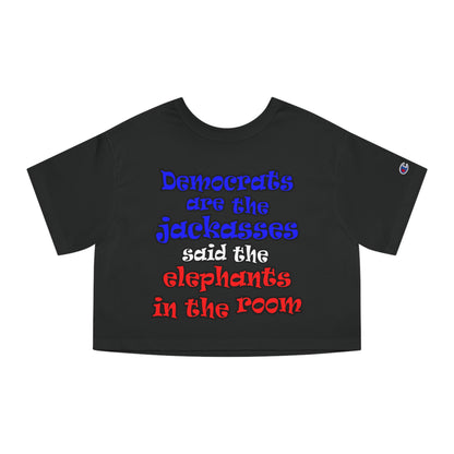 donkeys and elephants - Champion Women's Heritage Cropped T-Shirt