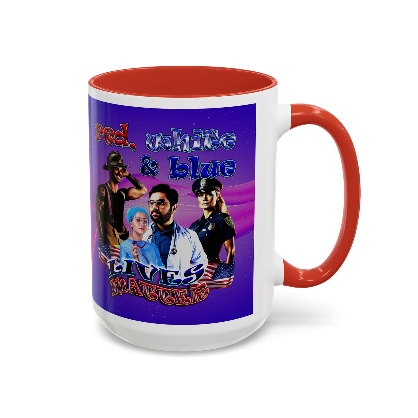rw&b lives matter - Accent Mug (purple-pink wave)
