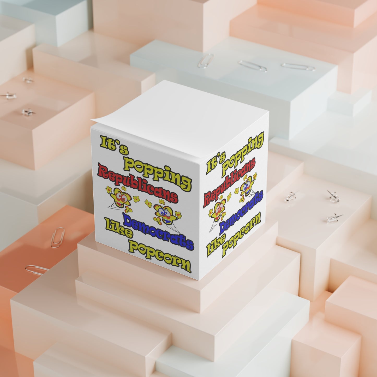 popping like popcorn - note cube (white)