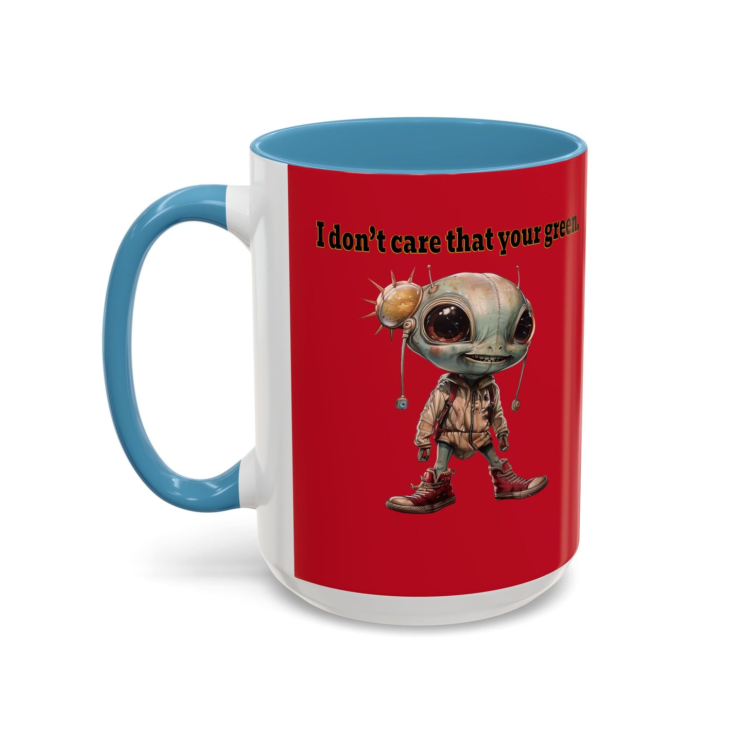 I don't care that your grey - Accent Mug (dark red)