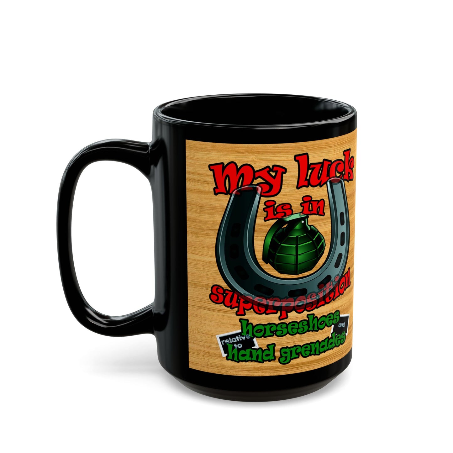 my luck - Black Mug (butterscotch wood finish)