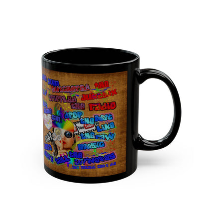 drop the beat - Black Mug (brown papyrus)