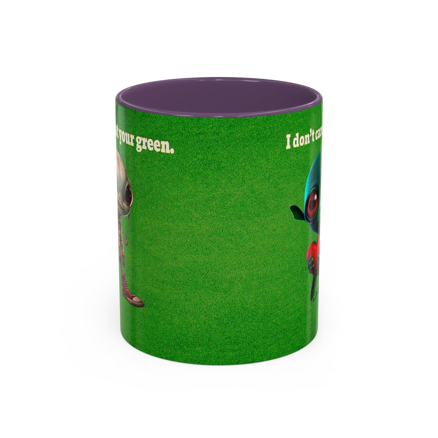 I don't care that your grey - Accent Mug (green turf)