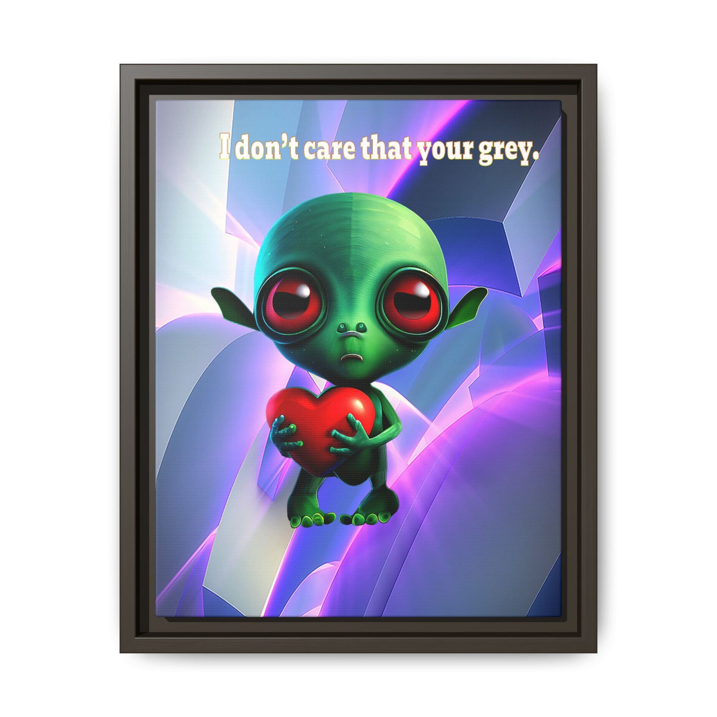 I don't care that your grey - framed canvas art (grey-pink wave)