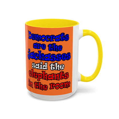donkeys and elephants - Accent Mug (crusta)