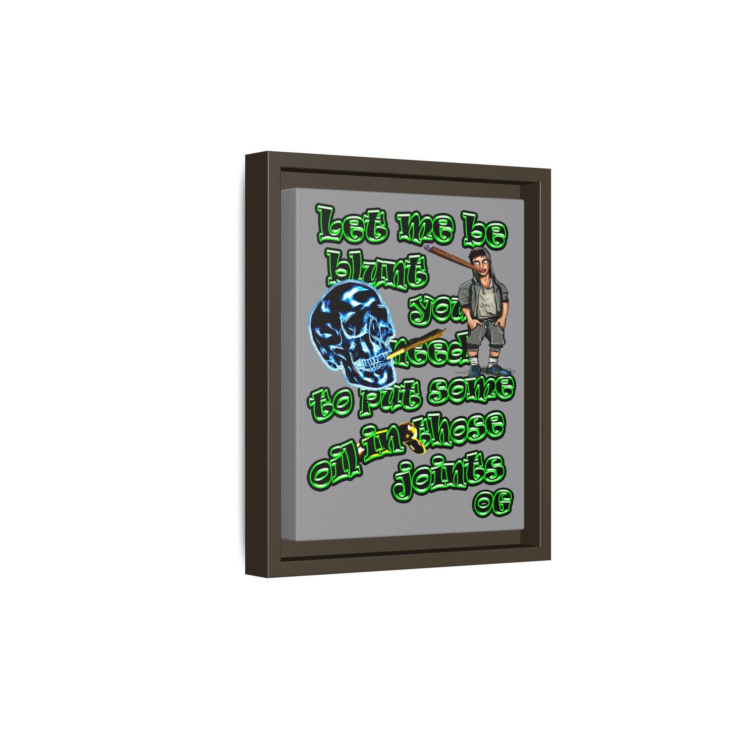 og - framed canvas art (grey)