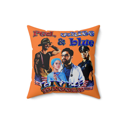 rw&b lives matter - Spun Polyester Square Pillow - (crusta)