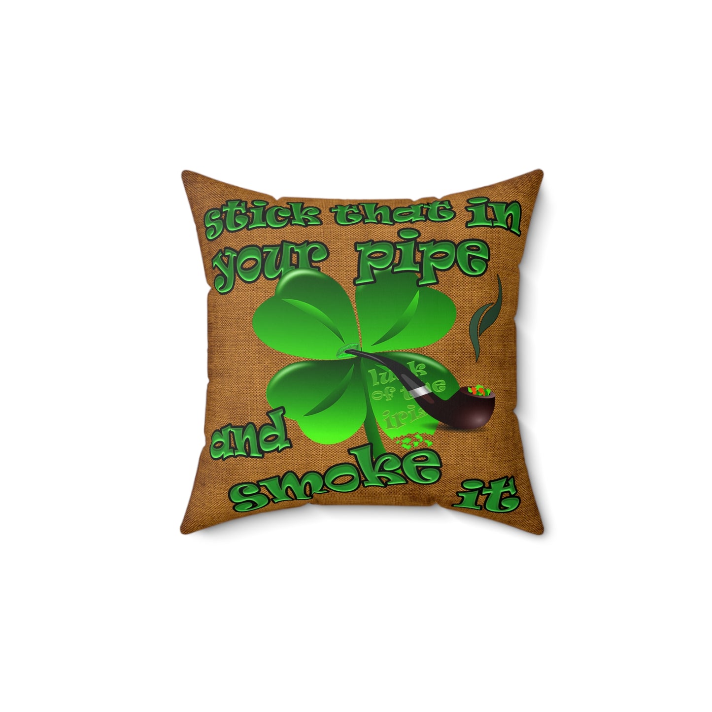 celtics logo - Spun Polyester Square Pillow - (dichromatic brown papyrus)