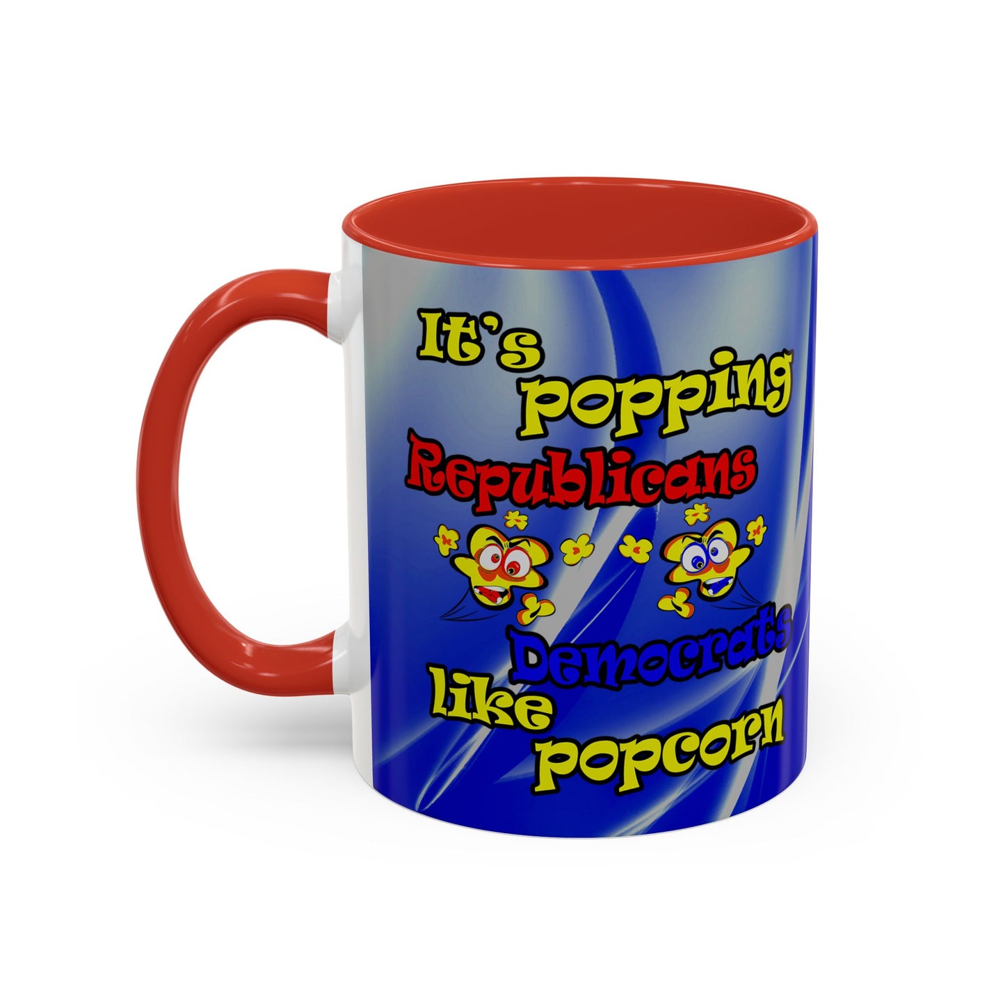 popping like popcorn - Accent Mug (blue-white wave)