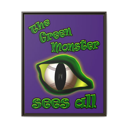 green monster - framed canvas art (purple)