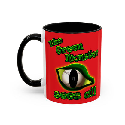 green monster - Accent Mug (red)