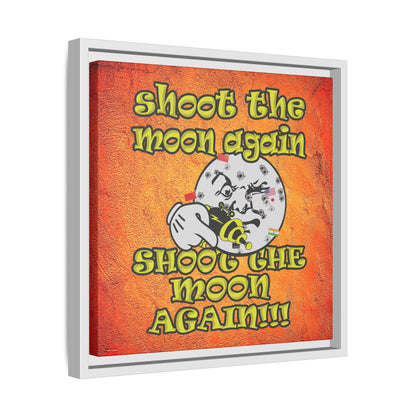 shoot the moon again - framed canvas art (burnt orange)
