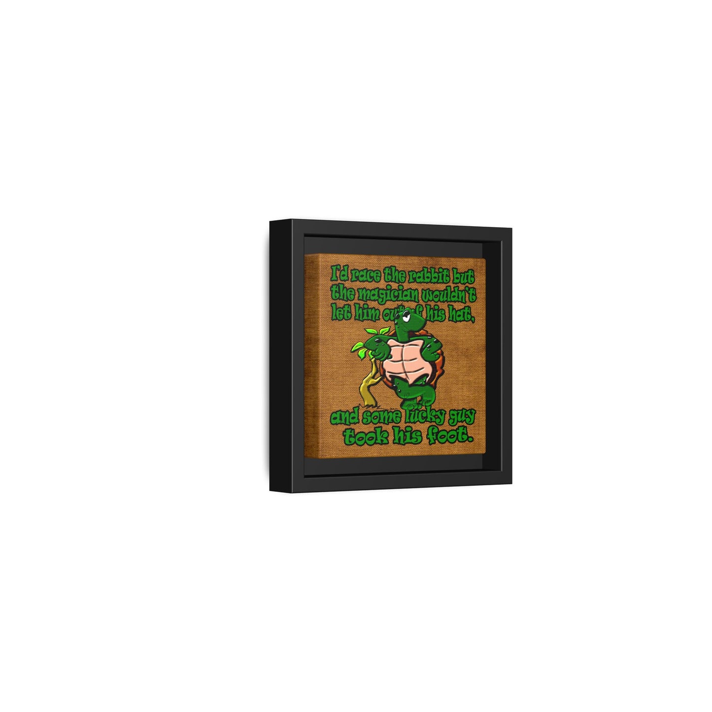 turtle race - framed canvas art (brown papyrus)