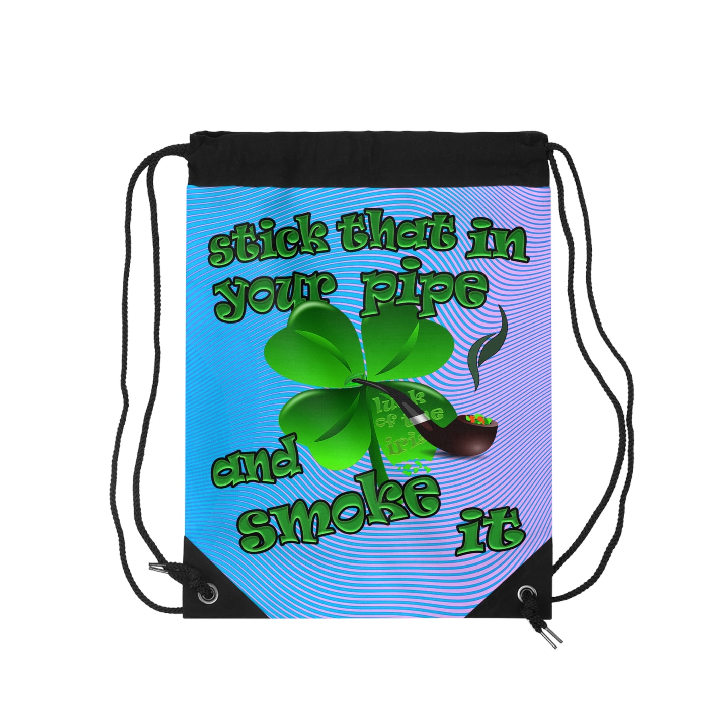 celtics logo - Drawstring Bag (light blue-purple wave)