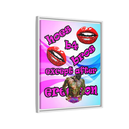 hoes b4 bros - framed canvas art (light blue-pink wave)